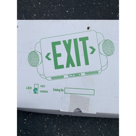 LED Green Exit Sign Emergency Light Adjustable Head Compact Combo ETL listed - Picture 3 of 7